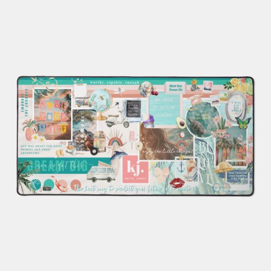 Inspirationsästhetische Collage | Vision-Board Schreibtischunterlage (Vorderseite)