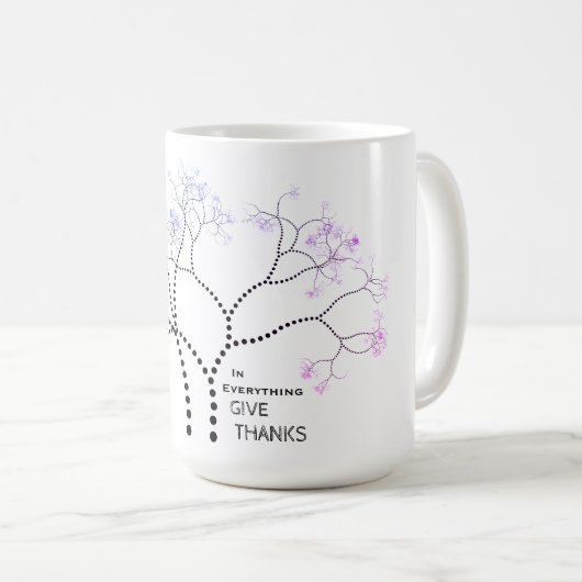 Inspirationsbaum "In allem geben Dank" Kaffeetasse (VorderseiteRechts)