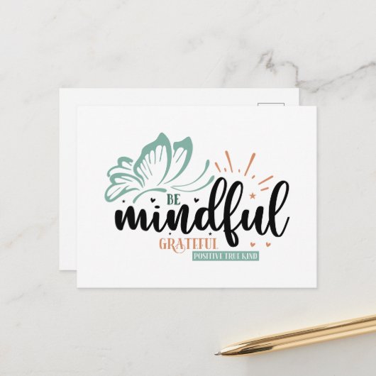 Inspirationsbewusst dankbares positives freundlich postkarte (Vorderseite/Rückseite Beispiel)