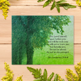 Inspirationsbibelverse aus der Deuteronomie 31:8-9 Puzzle
