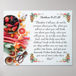 Inspirationsbibelverse aus Matthew 6:25 Bibel Poster