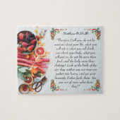 Inspirationsbibelverse von Matthew 6:25 Puzzle (Horizontal)