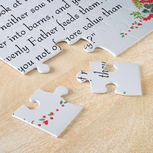 Inspirationsbibelverse von Matthew 6:25 Puzzle (Seite)