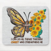 Inspirationsblume/Kreuz/Schmetterling Mousepad (Vorne)