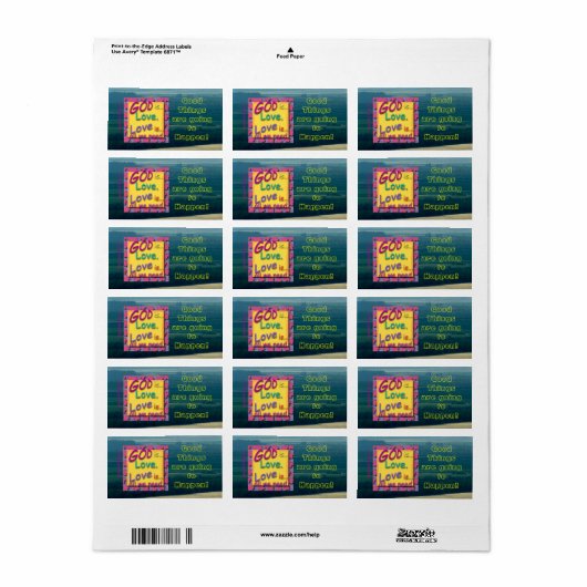 Inspirationsbotschaft Gott ist Liebe Adressaufkleber (Vorne)
