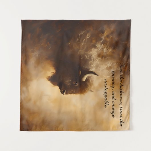 Inspirationsbüffel, Bison Tapestry Wandteppich (Vorderseite (Horizontal))