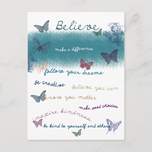 Inspirationsbutterfliegen Postkarte (Vorderseite)