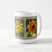 Inspirationscoffee-Tasse mit Sonnenblumen Kaffeetasse (VorderseiteRechts)