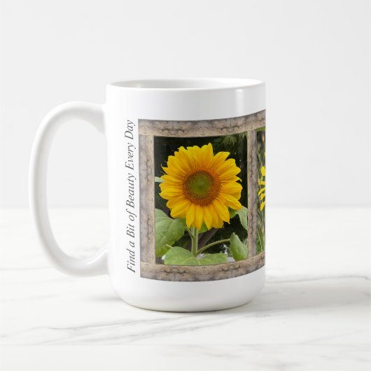 Inspirationscoffee-Tasse mit Sonnenblumen Kaffeetasse (Links)