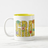Inspirationsdanken Farbenfrohe Blumenschrift Zweifarbige Tasse (Links)