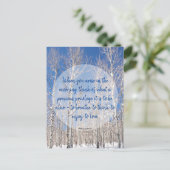 Inspirationseffekte Winterlandschaft Foto & Zitat Postkarte (Stehend Vorderseite)