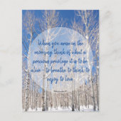 Inspirationseffekte Winterlandschaft Foto & Zitat Postkarte (Vorderseite)