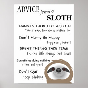 Inspirationsempfehlung eines Sloth Posters Poster