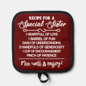 Inspirationsempfehlung für eine spezielle Schweste Topflappen (Vorderseite)