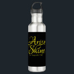 Inspirationserhöhung und Shine Faith Black Edelstahlflasche<br><div class="desc">Diese Wasserflasche zeigt einen wunderschönen Bibelverse,  der uns anweist zu leuchten. Gutes Geschenk für diejenigen,  die einen motivierend Aufzug brauchen.</div>