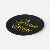 Inspirationserhöhung und Shine Faith Black Pappteller (Schrägansicht)