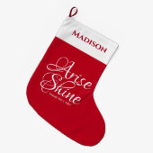 Inspirationserhöhung und Shine Faith Red Großer Weihnachtsstrumpf (Vorderansicht (hängend))