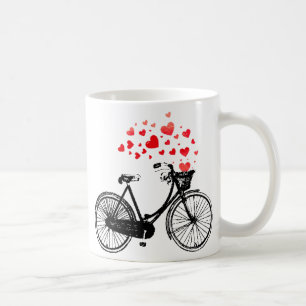 Inspirationsfahrrad mit Liebesherzen Vintage Kaffeetasse