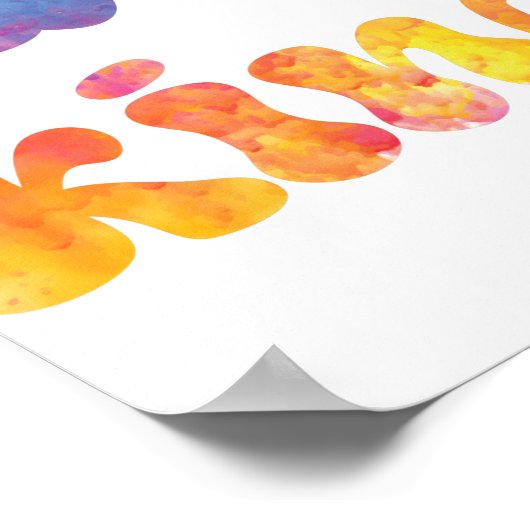 Inspirationsfarbene Wasserfarbe Poster (Ecke)