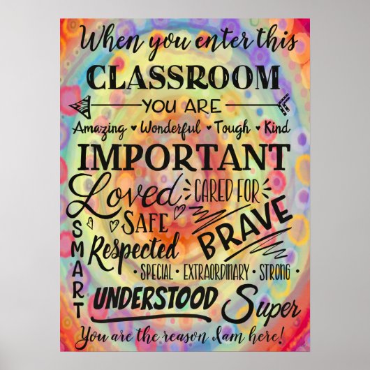 Inspirationsfarbiger Klassenlehrer Poster (Vorne)