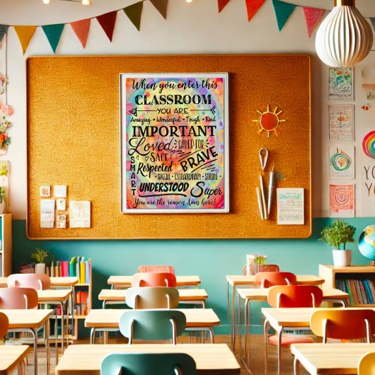 Inspirationsfarbiger Klassenlehrer Poster