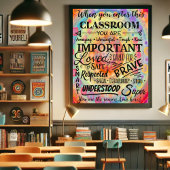 Inspirationsfarbiger Klassenlehrer Poster
