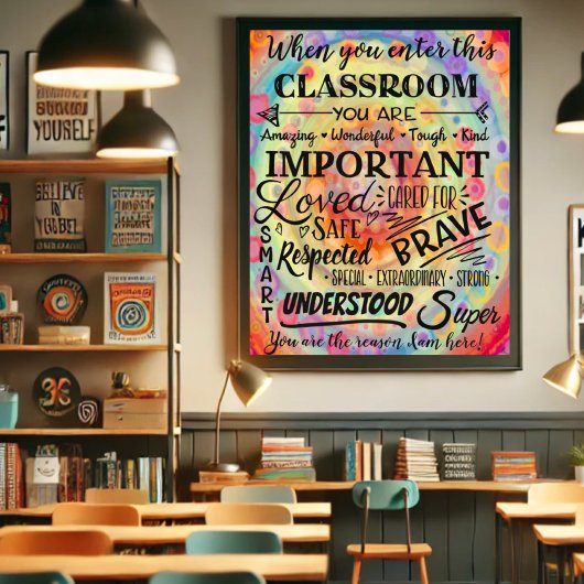 Inspirationsfarbiger Klassenlehrer Poster