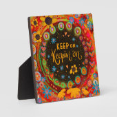 Inspirationsflorale Behielt auf "Keepin" auf Zitat Fotoplatte (Vorderseite)