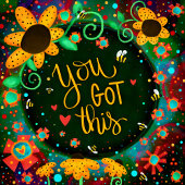 Inspirationsflorale Ereignisse Sie Got dieses Zita Fotoplatte