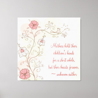 Inspirationsflorale für Mama überzogene Canvas Leinwanddruck
