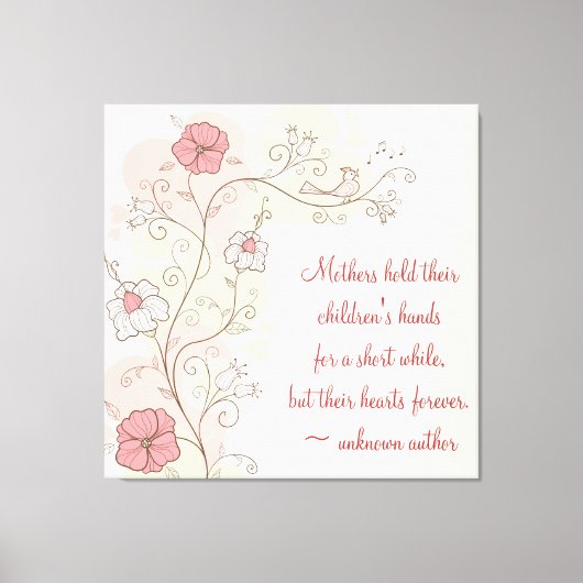Inspirationsflorale für Mama überzogene Canvas Leinwanddruck (Vorderseite)