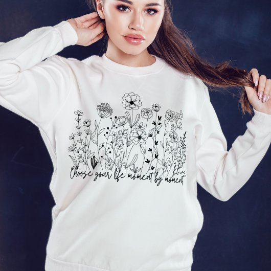 Inspirationsflorale Minimalistische Frauen Sweatshirt
