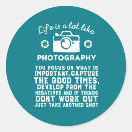 Inspirationsfotografen Leben wie Fotografie Runder Aufkleber