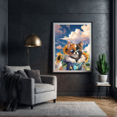 Inspirationsfreundliche Niedliche Hunde Blumenblum Poster