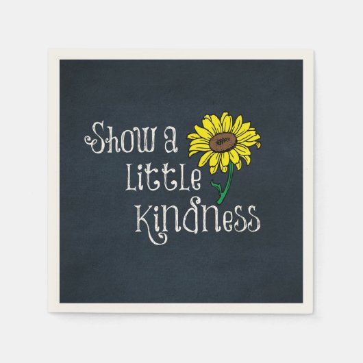 Inspirationsfreundliches Zitat mit Sonnenblumen Serviette (Vorderseite)