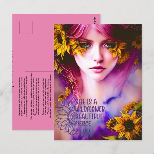 InspirationsfreundschaftGedicht personalisieren Postkarte (Vorne/Hinten)