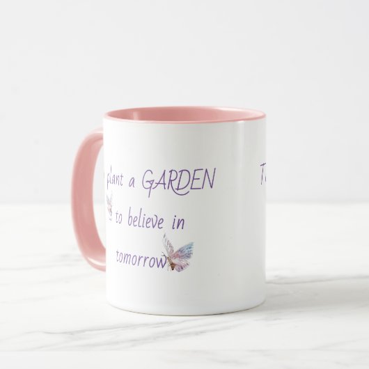 Inspirationsgartenangebot mit Schmetterling Tasse (Vorderseite Links)
