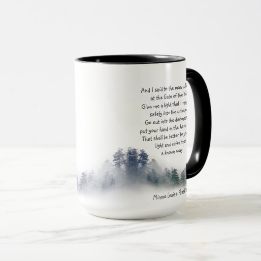 Inspirationsgedicht Hand in Gott-Platz Tasse (VorderseiteRechts)