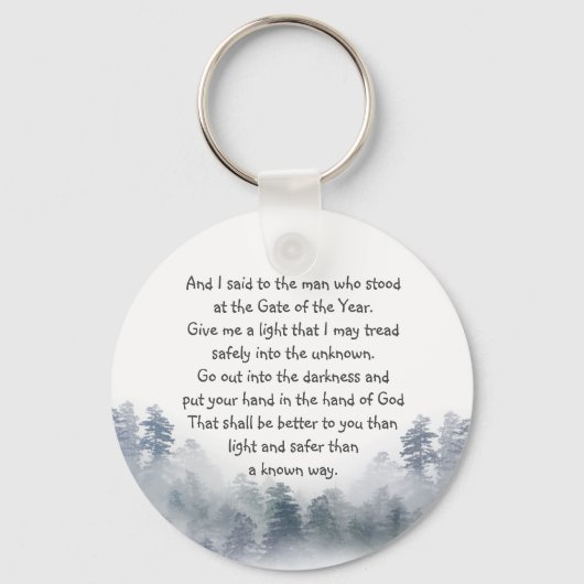 Inspirationsgedicht Hand in Gott Schlüsselanhänger (Vorderseite)