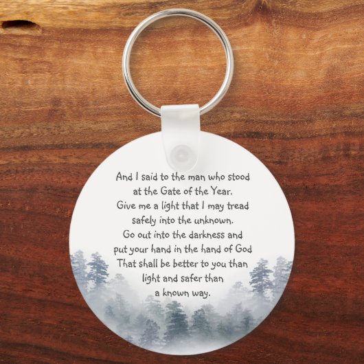 Inspirationsgedicht Hand in Gott Schlüsselanhänger (Vorderseite)