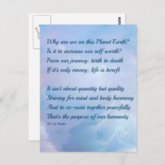 Inspirationsgedicht Postkarte (Vorne/Hinten)