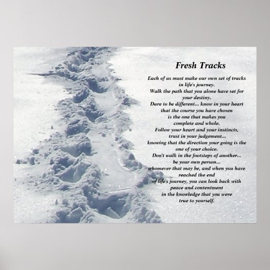 Inspirationsgeschenke Fresh Tracks Poster (Vorne)