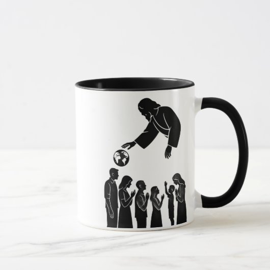 Inspirationsgott Erreichbarkeit zur Erde Schwarz & Tasse (Rechts)
