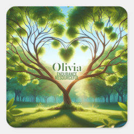 Inspirationsgrün Quadratischer Aufkleber