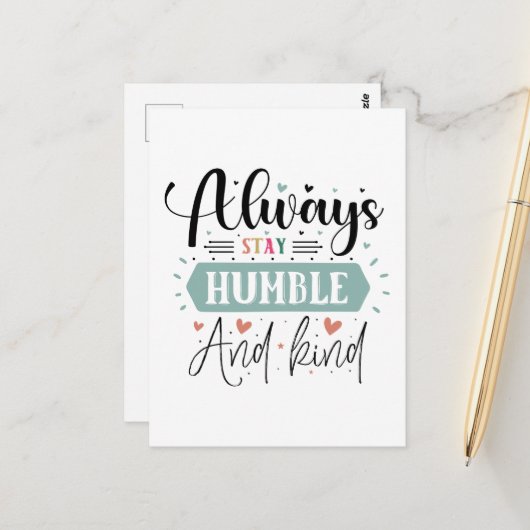 Inspirationshalber bescheidene Art Postkarte (Vorderseite/Rückseite Beispiel)