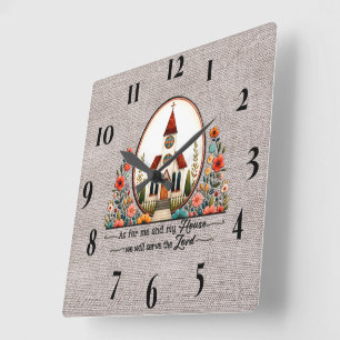 Inspirationshaus-Schrift/Veröffentlichung Quadratische Wanduhr