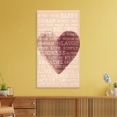 Inspirationsherz für Wasserfarben Leinwanddruck (Insitu (Wohnzimmer))