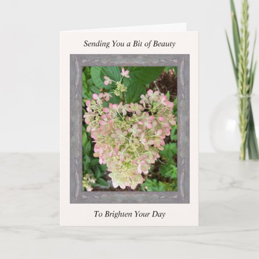Inspirationshet-Well-Card mit rosa Hydrangea Karte (Vorderseite)