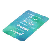 Inspirationshinweise auf blauem Aquarellhintergrun Magnet (Linke Seite)