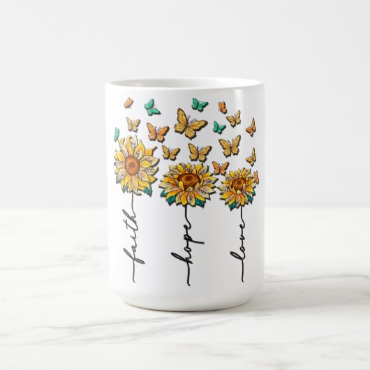 Inspirationsinterne Sonnenblume/Schmetterlingsblum Kaffeetasse (Mittel)